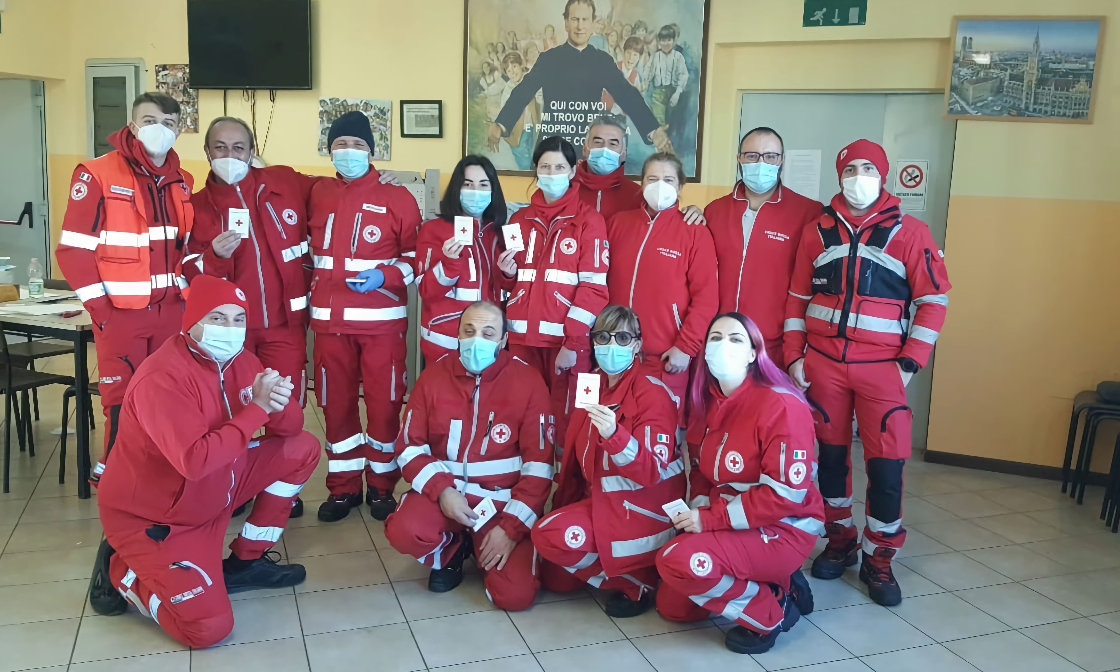 Crew di volontari della croce Rossa di Medesano